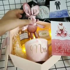 Wishing Rabbit Plush Doll Gift, Eternal Flower Bouquet Keychain Pendant, Gift Box Accessories, Plush Rabbit Dolls for Wholesale