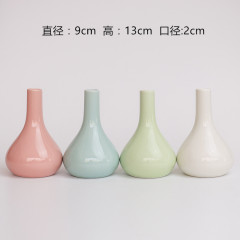 陶瓷工藝品花瓶花器簡約創意新中式新品家居擺件粉紅藍綠白色