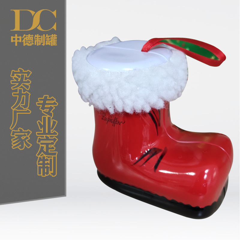 创意圣诞靴子盒 节日铁盒 创意铁盒 厂家直销定制马口铁盒