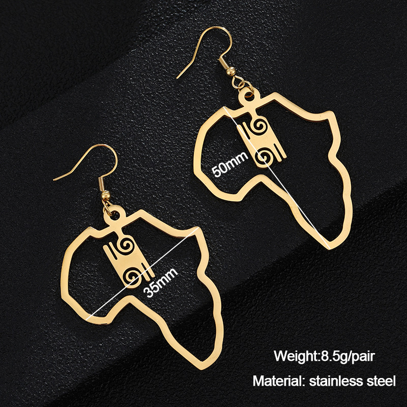 18K Gold Plated Plating Material Water Plating 18K Gold Plated Geometric 201 Stainless Steel Fashion Earrings