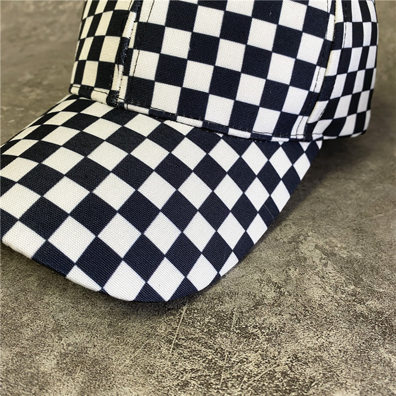 Gorra de béisbol mujer estampado ajedrez estilo hip-hop niño_voghion.com