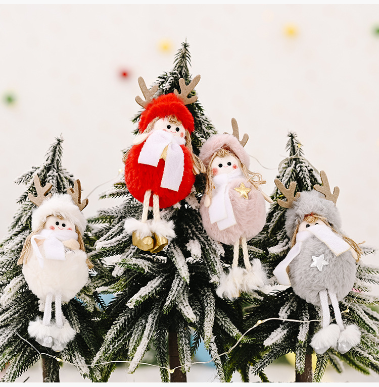 Christmas Decoration Supplies Plush Antlers Girl Pendant Creative New Plush Pendant display picture 9