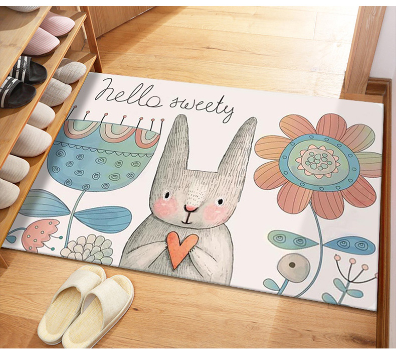 Cartoon Door Mat for Entrance, Toilet, Bathroom, Household Absorbent Carpet, Entryway Foot Mat, Foyer