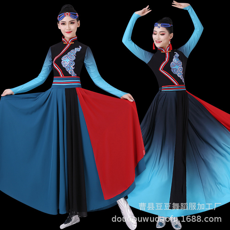 Mongolian Dance Costume Performance Costume Female Modern Minority Style Costume Inner Mongolia Clothing Ethnic Art Examination Practicing Women's Clothing