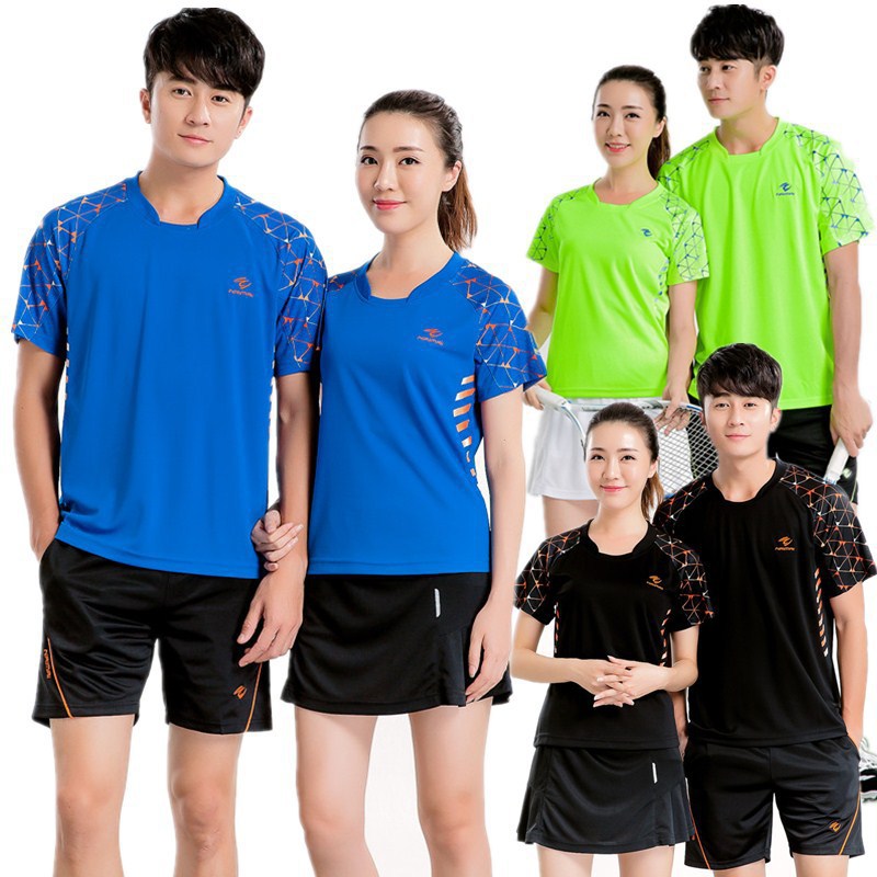 adult children badminton clothing men and women Athletic Wear Perspiration Quick drying Short sleeved lovers badminton clothes