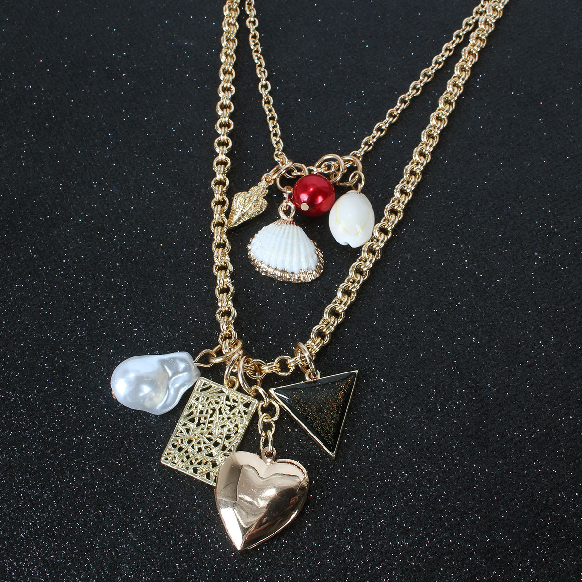 Diy Personalized Wild New Alternative Love Metal Micro Diamond Pendant Necklace Wholesale Nihaojewelry display picture 3