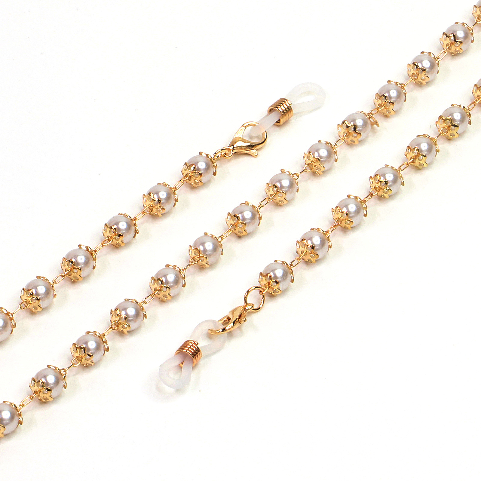 New 6mm Pearl Gold Glasses Chain Wholesale Fashion Sunglasses Anti-lost Chain display picture 2