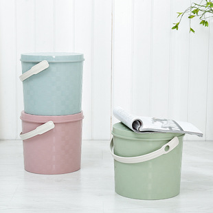 Portable Bucket Fishing Bucket Multi-functional Storage Stool with Lid Sitting Storage Stool Plastic European-style Small Bucket Car Washing Bucket
