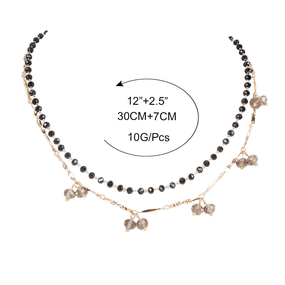 Fashion Double-layer Short Crystal Necklace Wholesale display picture 1