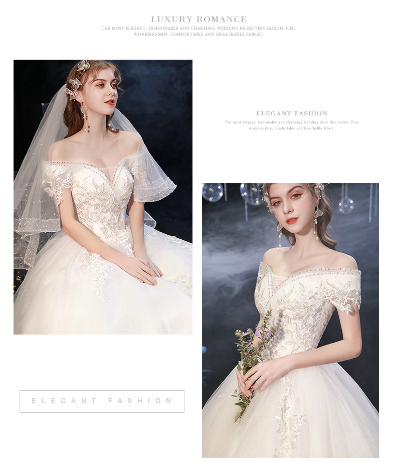 ChicShe ChicShe ChicShe ChicShe 2025 New Off-Shoulder Princess Dreamy Bridal Gown Wedding Plus Size Luxurious Fairy Starry Sky White_voghion.com