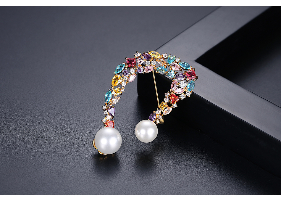 Fashion Korean New Color Female Zircon Brooch Wild Pin Accessories Wholesale Nihaojewelry display picture 3