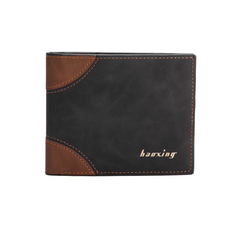 Europa y América del Comercio Exterior de los hombres de moda billetera corta delgada cartera juvenil multi-Tarjeta abierta pu costura monedero