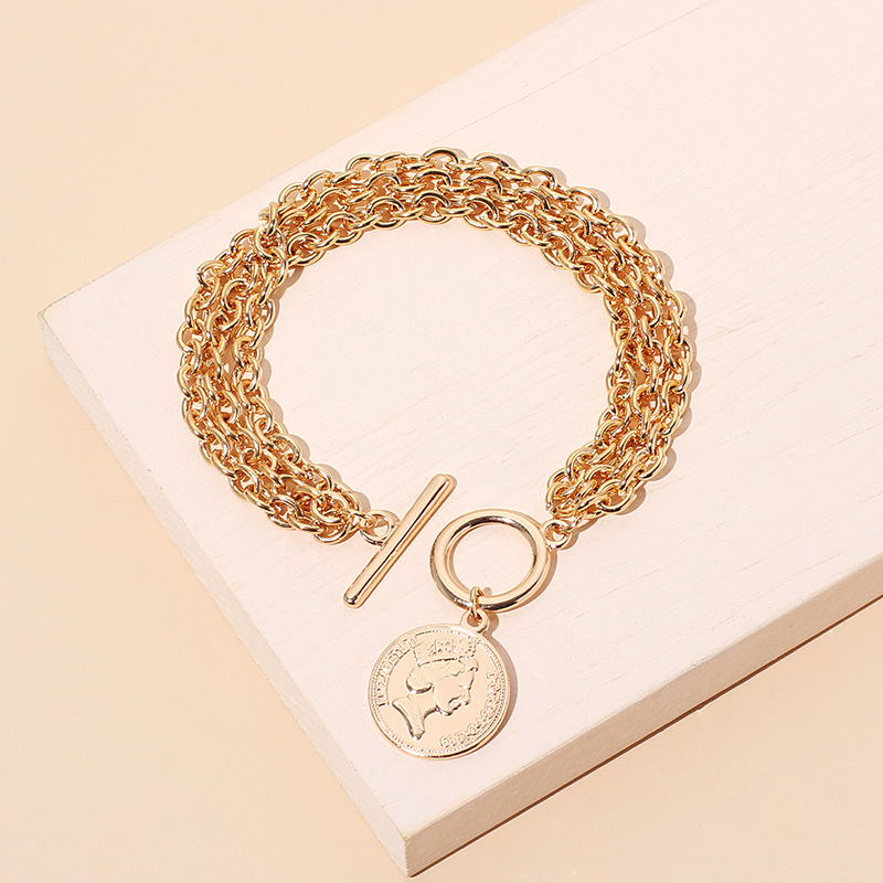 28g Weight Bracelets Classification Business, Travel Occasion Women'S Gender Gold, Silver Color Fashion Metal Hip-hop Bracelet 4
