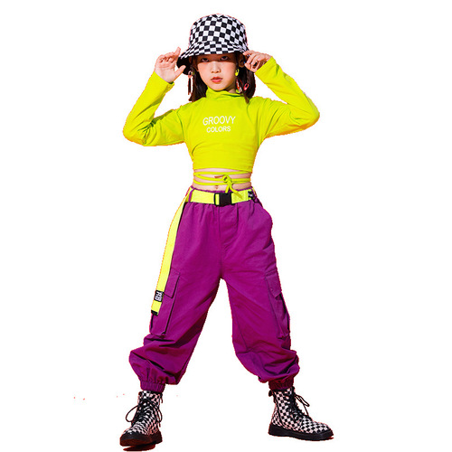 Children dance clothes girls jazz dance hip-hop suit Girls boys hip hop jazz street dance costumes for Children 