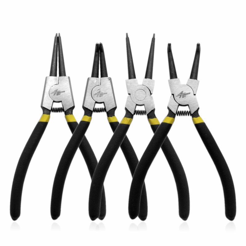 跨境电商 7寸卡簧钳直嘴弯嘴钳手动卡簧钳四合一组套挡圈钳子