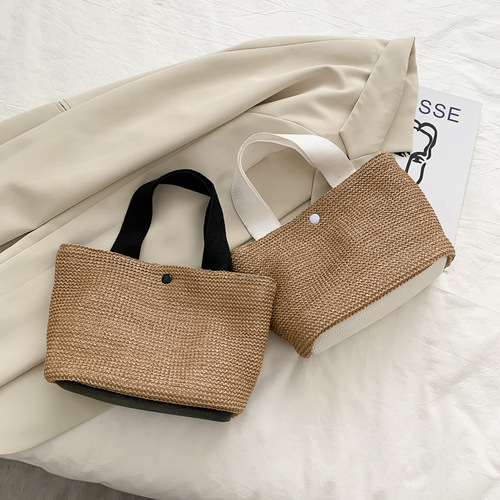 ins2020 new internet celebrity seaside summer beach vacation fashion woven bag retro handbag straw bag women