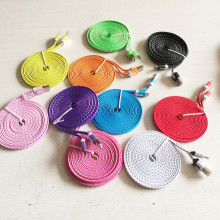 适用苹果安卓type-c彩色加长扁面条编织数据线USB手机充电线2米3M