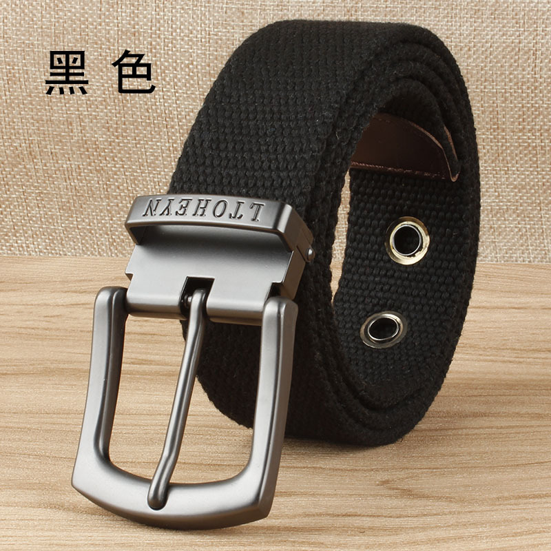 新款合金针扣帆布腰带 加长加厚帆布腰带身 青年学生户外风格百搭|ms