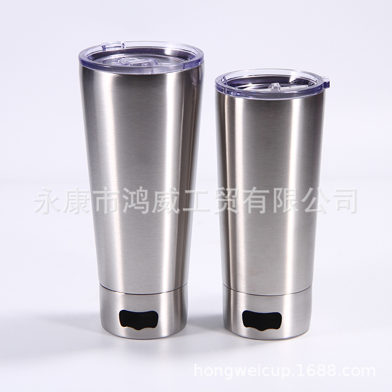 20 oz30 oz 아이스 컵 진공 스테인레스 냉수 컵 맥주 컵 병따개 포함 자동차 휴대용 자동차 컵