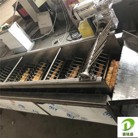 客户使用现场油条油炸机图片 温度可控 全自动早餐油条油炸机