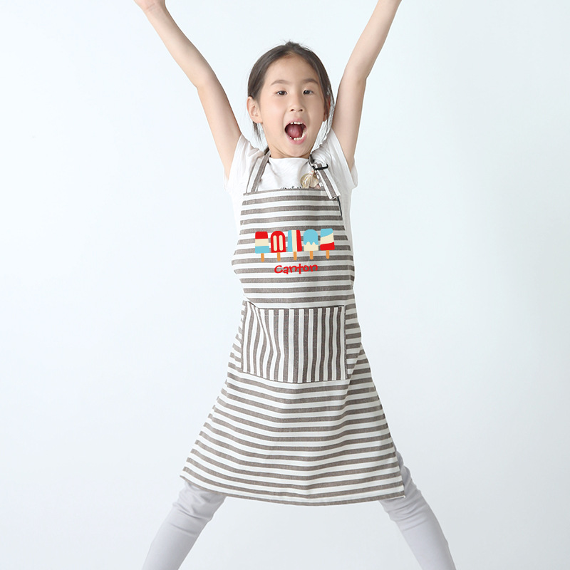 Niños anti-sucio delantal traje kindergarten pintura ropa bebé comiendo primavera y otoño ropa protectora delgada logotipo personalizable