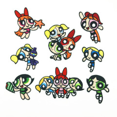 Factory Direct Supply Amazon Cross-Border Super Small Female Police Officer Embroidered Patch Set Premium Cartoon Fabric Sticker