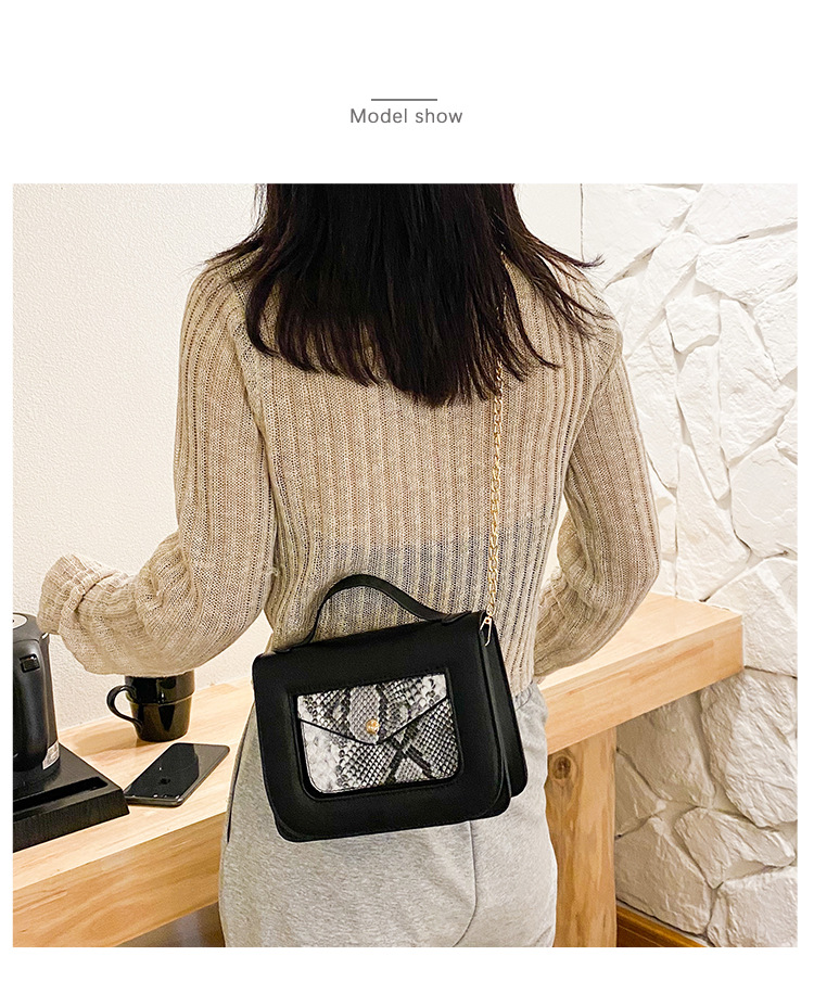 Autumn And Winter Casual New Fashion Snake Print Shoulder Messenger Small Square Bag display picture 19