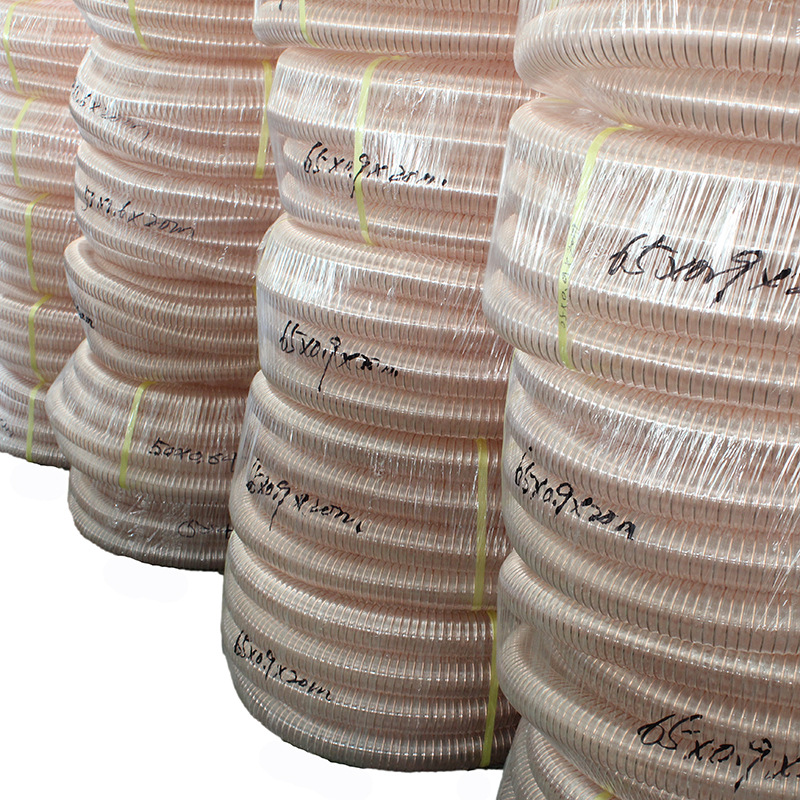 供应钢丝软管 钢丝伸缩吸尘软管 耐磨损钢丝软管 进口PU原料制造