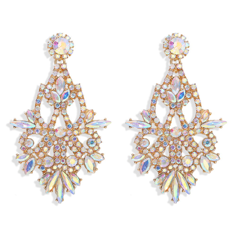 Fashion Full Diamond Acrylic Earrings Luxury Irregular Geometric Wild Earrings display picture 18