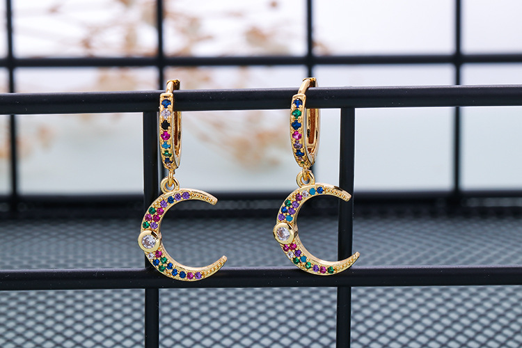10g Weight Zircon Inlay Material Earrings Classification Housewarming, Anniversary, Business, Wedding, Travel, Birthday, Festival Occasion Copper Material Geometric Pattern Women'S Gender Plating Design Fashion Style Copper Plating Geometric Zircon 28