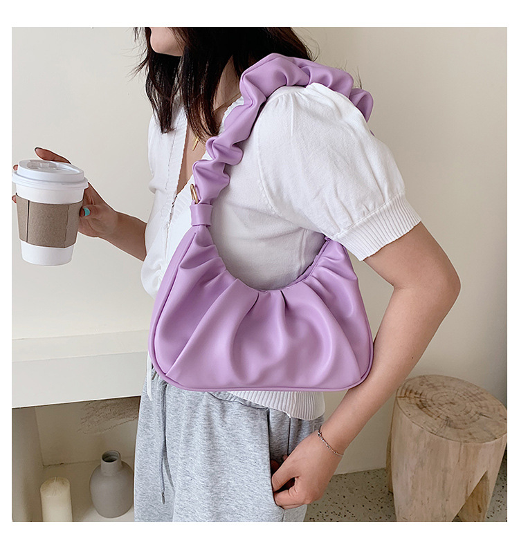 Folds Fashion Texture One-shoulder Messenger Underarm Bag Wholesale Nihaojewelry display picture 15