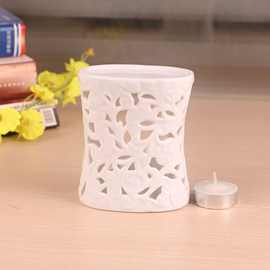 现代简约镂空工艺陶瓷香薰炉蜡烛杯香精化蜡杯桌面装饰烛杯手工