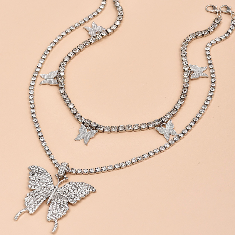 Fashion Big Butterfly Full Diamond Necklace display picture 3