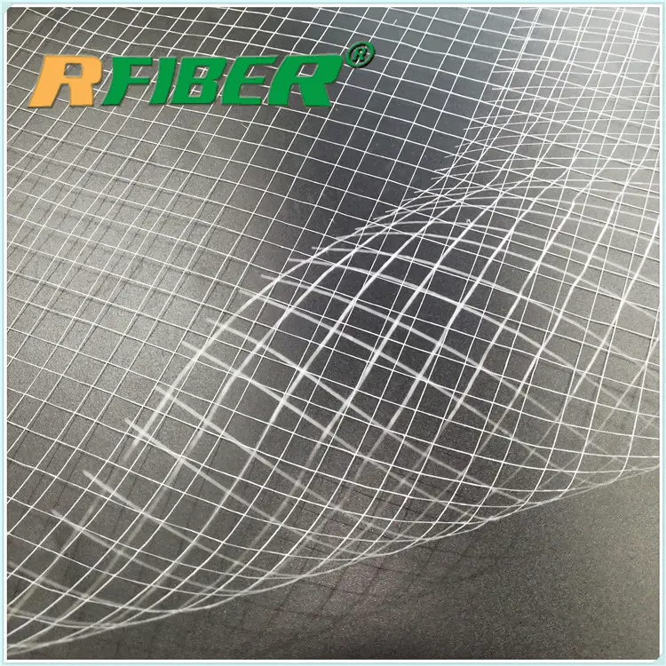 厂家轻克重平铺玻璃纤维网格布与铝箔pvc片材地板复合5乘5网眼15g