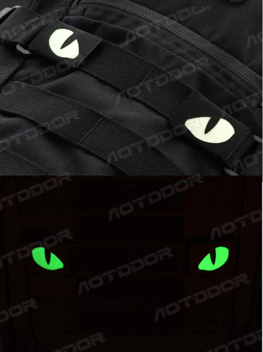 Creative and personalized supply cat's eye luminous morale badge outdoor military fan backpack badge little devil military MOLLE pendant