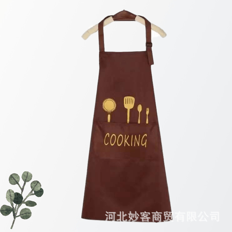 Delantal al por mayor de fábrica Nordic Comercio exterior compuesto de tres capas impermeable a prueba de aceite de publicidad logotipo delantal de cocina para las mujeres