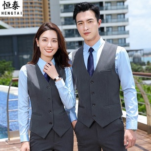Business Professional formal wear men's and women's same vest hotel restaurant ktv work clothes vest high-end three-piece suit