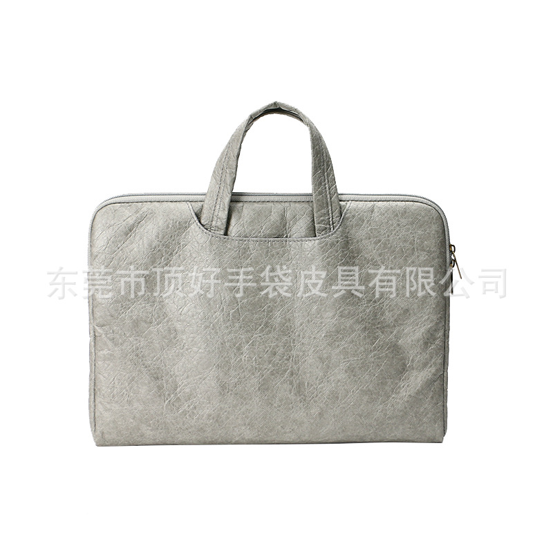 Japanese and Korean Style New Washed Dupont Paper Computer Bag Pleated Environmentally Friendly Mino Paper Briefcase Dongguan Factory Customization