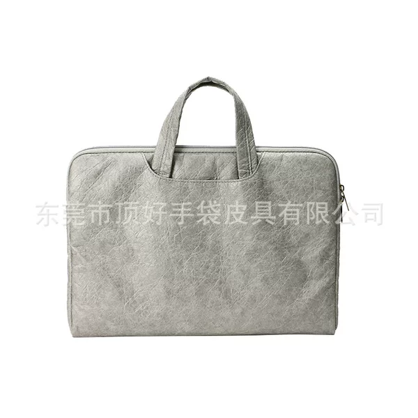 Japanese and Korean Style New Washed Dupont Paper Computer Bag Pleated Environmentally Friendly Mino Paper Briefcase Dongguan Factory Customization