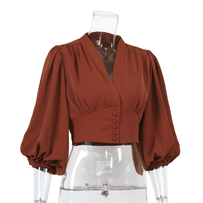 French Style V-neck Shirt in Blouses & Shirts