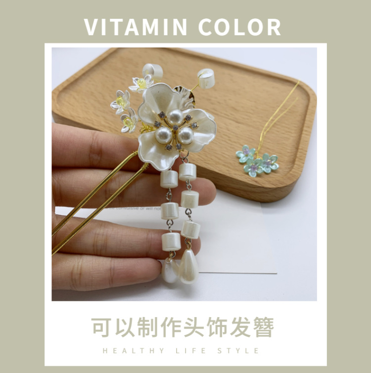 Factory direct sales of ABS mid-hole headwear, hairpin accessories, small flower diy handcrafted retro headwear accessories, versatile detail image 10
