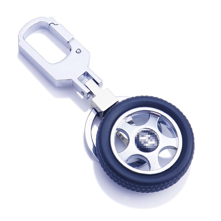 Factory Direct simulation mini rotatable tire keychain men's personalized creative keychain can be customized LOGO