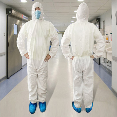 安全防護服壹次性連體隔離衣PE膜透氣Safety Protective Clothing