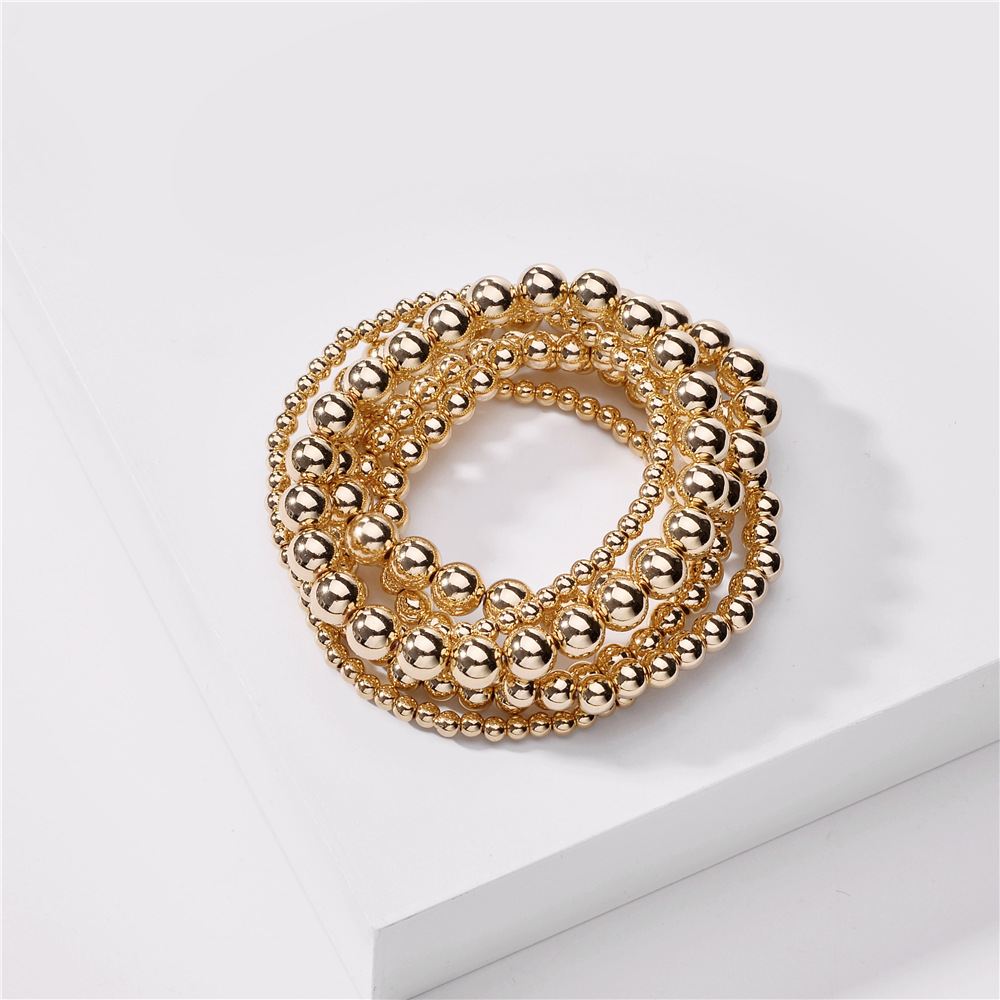 Qingdao Europäischer Und Amerikanischer Schmuck Ccb Perlen Elastische Linie Verstellbar 6 Sätze Damen Armbänder Neu display picture 2