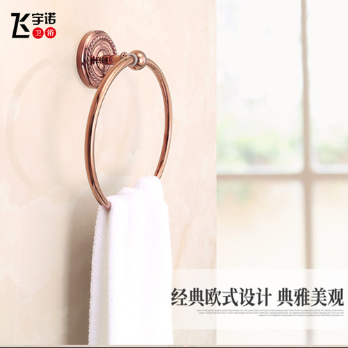 Full Copper Rose Gold Towel Rack Set Bathroom Hardware Bathroom Towel Bar and Shelf Towel Rack