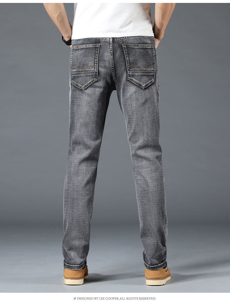 Europäische Jeans für Frühling und Herbst, schwarze Slim Fit-Jeans, nostalgische, gerade geschnittene Mode, trendige Herren-Jeans_voghion.com