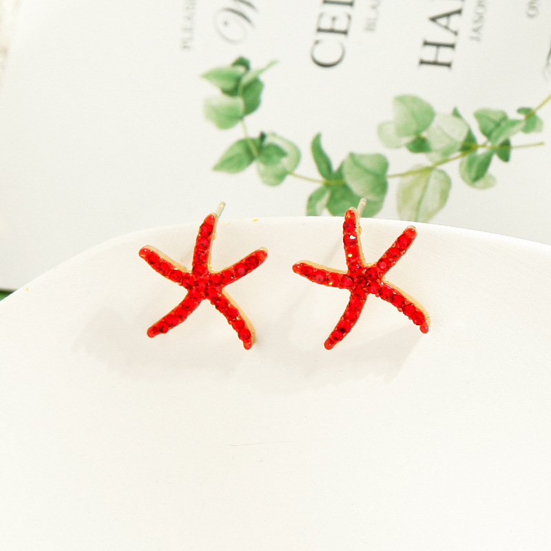 E021548 Japonais Style Sterling Argent Aiguille Boucles D'oreilles Vacances Style Mori Style Mignon Boucles D'oreilles De Femmes Tous-match Mini Starfish Boucles D'oreilles display picture 4