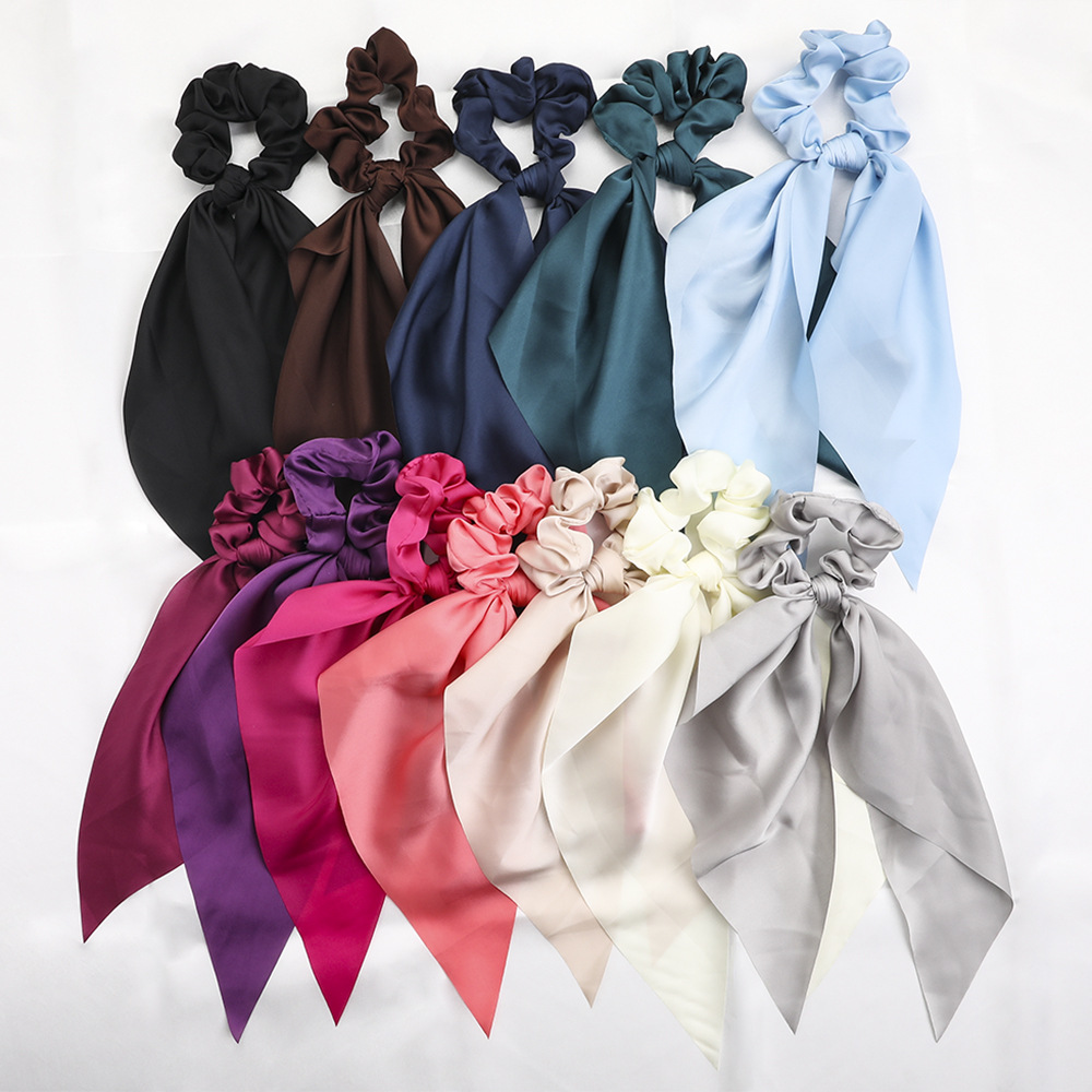 Mode Streifen Einfarbig Gänseblümchen Tuch Spitze Haargummi 1 Stück display picture 1