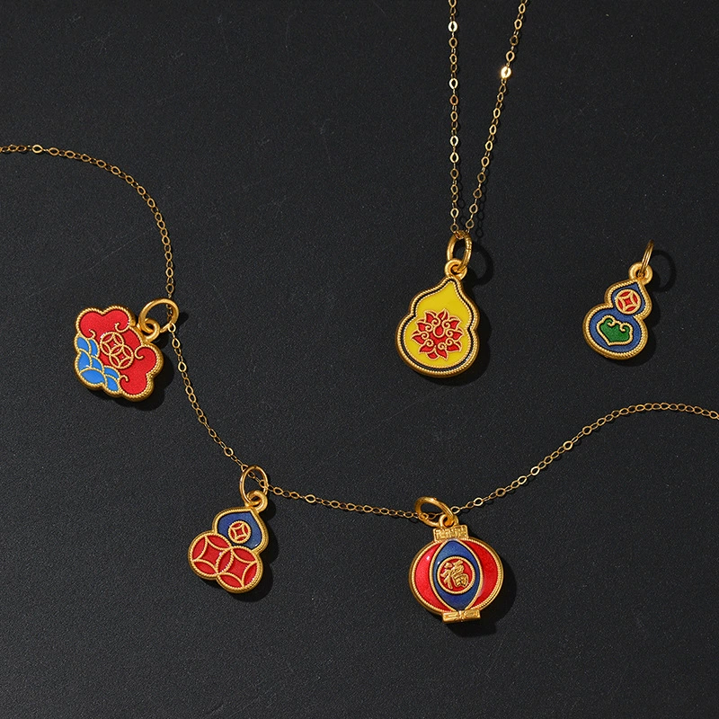 Retro enamel, pendant, necklace, handmade