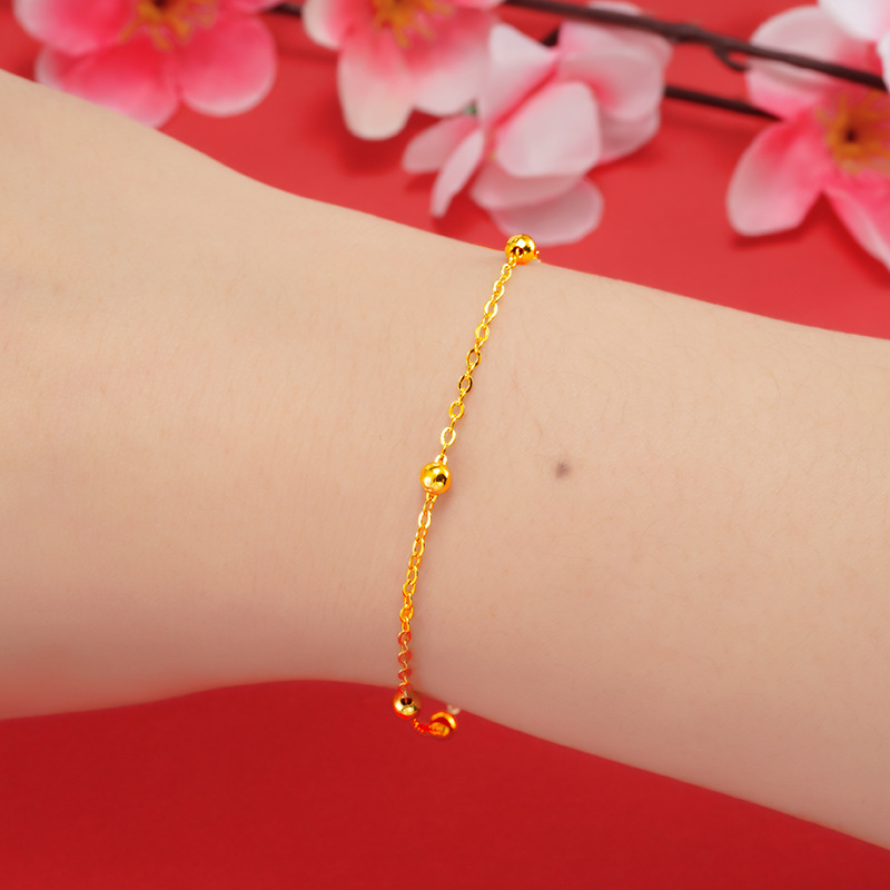 Imitación de oro amarillo collar de joyería fina cadena en forma de O, además de collar de perlas de las mujeres Mori cadena delgada para novia entrega de una sola pieza